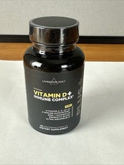 Livingood Daily Vitamin D3 K2 4000 IU 11-in-1 Immune Support 60 Capsules