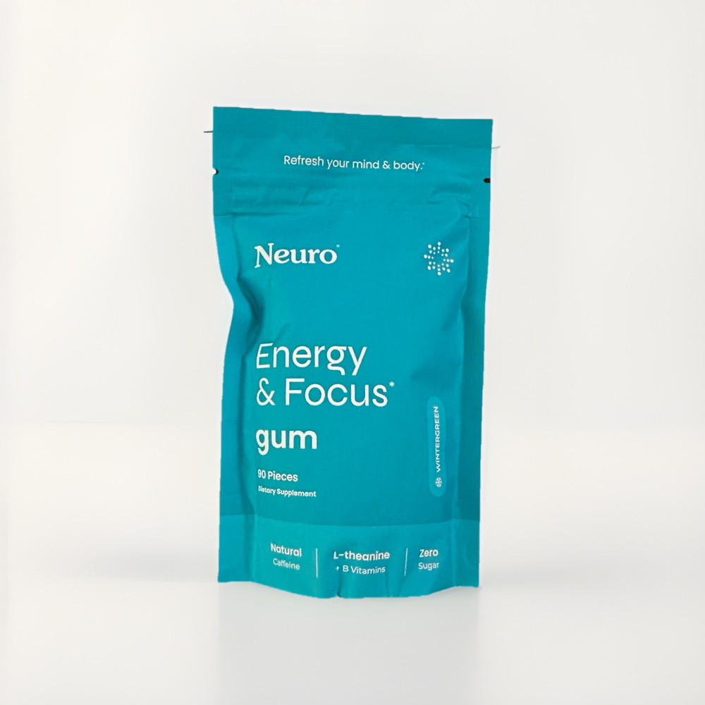 NEW Big Pack 90 pcs NeuroGum Energy Caffeine Gum WINTERGREEN flavor Sugar Free