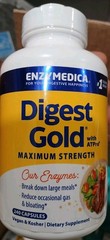 Enzymedica Digest Gold Max Strength w/ ATPro – 240 Caps, Exp 10/27