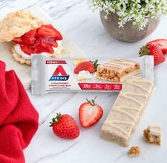 🟠 New Atkins Strawberry Shortcake Crispy Creamy Protein Nutrition Bars 8.47oz