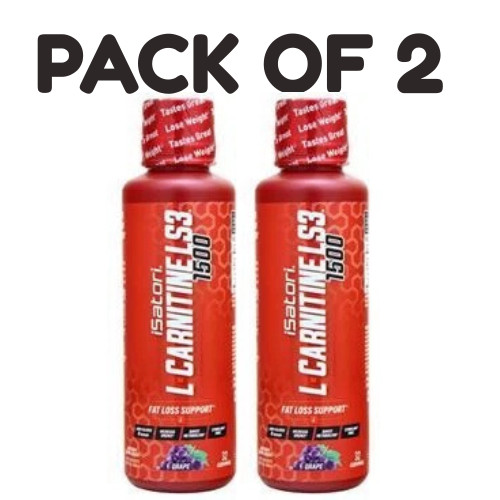 Isatori Liquid L-Carnitine LS3 1500 Grape 16 fl.oz PACK OF 2