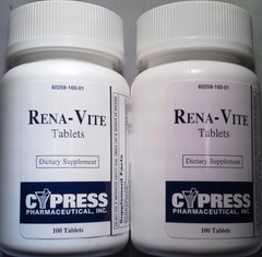 Cypress Pharmaceutical Rena-Vite Tablets, 100 Tablets per Bottle (2 Bottles)