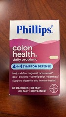 2pc Philips Colon Health Daily Probiotic Capsules 4-in-1 Symptom Defense 60 Ct