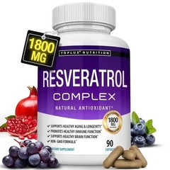 3PCS Resveratrol Supplement 1800mg Natural Antioxidant Premium