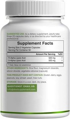Acido Alfa Lipoico 1000 Mg por porción 180 Counts R-ALA S-ALA Máximo apoyo