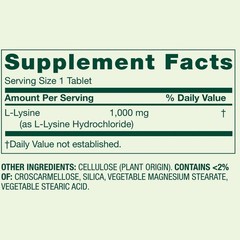 (Pack of 2) Spring Valley L-Lysine Dietary Supplements, 1000 mg, 100 Count