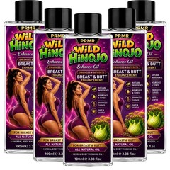 (Pack 5) Bigger Booty, Bust & HIPS Aguaje + Maca + Wild Hinojo Oil 1 Month 100ml