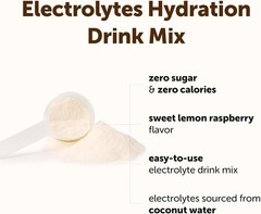 Hydrating Lemon Raspberry Electrolyte Powder – 2lbs, 139 Servings – Non-GMO