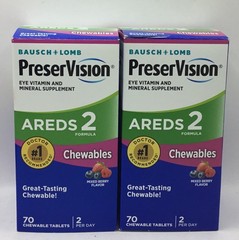 2 PreserVision Areds 2 Formula Eye Vitamin & Mineral 70×2=140 Chewable Exp 11/26