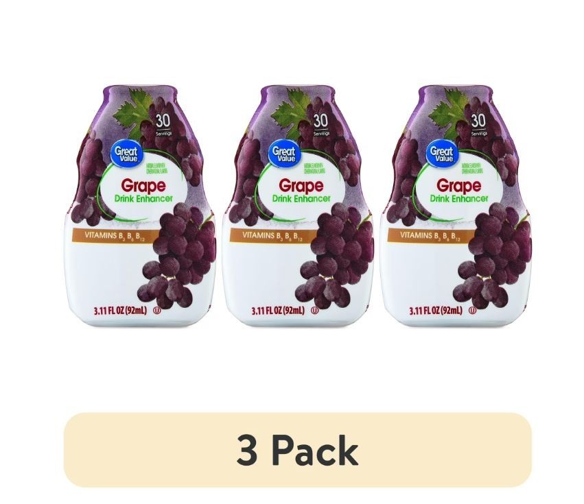 Great Value Grape Liquid Drink Enhancer, 3.11 fl oz Bottle