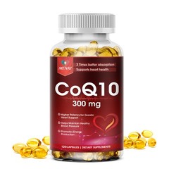 CoQ10 Ubiquinone High Absorption Q10 Coenzyme 300mg 120 Vegetarian Softgels Caps