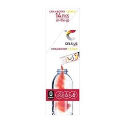 CELSIUS Cranberry Lemon On-the-Go Powder Stick Packs, Zero Sugar Pack of 14 NEW