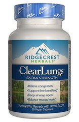 RidgeCrest Herbals ClearLungs Extra Strength, Natural Lung, Nasal Health Form…