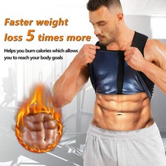 Men’s Sauna Sweat Vest Waist Trainer Tank Top Body Shaper Fat Burner Zipper US