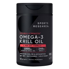 Sports Research Omega-3 Krill Oil Superba2 1000mg, 90 Softgels