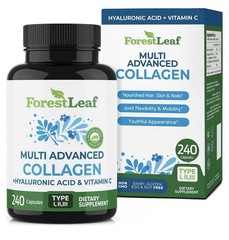 ForestLeaf Advanced Collagen Type I II III + HA + Vitamin C 240 Caps Exp 09/2027