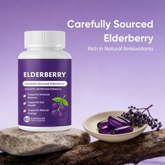 Advanced Elvera Elderberry Gut Support Complex – Organic Black Elderberry Soft C