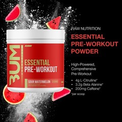 RAW Essential Pre-Workout Powder Sour Watermelon – Chris Bumstead Sports Nutriti