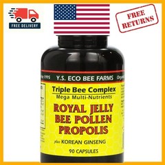 Organic Royal Jelly, Ginseng & Bee Pollen: 90-Capsule Child Wellness Supplement