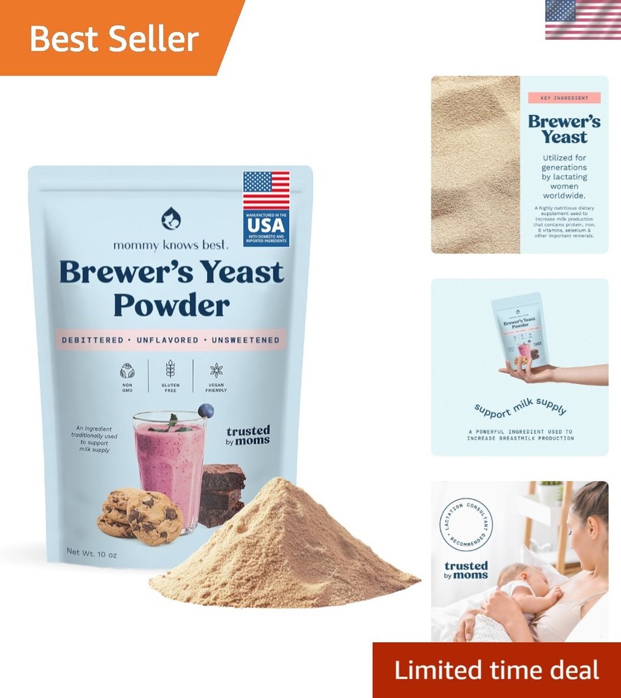 Nutrient-Dense Brewer’s Yeast Powder for Breastfeeding Moms | Gluten-Free, 10 oz