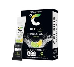 CELSIUS HYDRATION Lemon Lime Electrolyte Packets, 14 Count Pack.