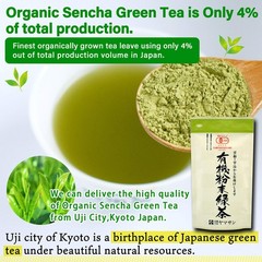 YAMASAN KYOTO UJI Organic Green tea 2.82 Ounce (Pack of 1), green powder