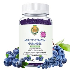 Adult Multivitamin Gummies with Zinc, Vitamin C, D3, B12, Biotin for Men & Women