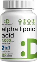 Acido Alfa Lipoico 1000 Mg por porción 180 Counts R-ALA S-ALA Máximo apoyo