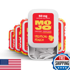 Mojo Energy Pouches Tropical Punch Flavor 50 Mg Per Caffeine Pouch 15 Pouches