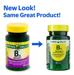 Spring Valley B12 500 mcg 100 Tablets Nervous System & Energy Support.;