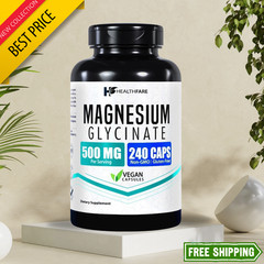HealthFare Magnesium Glycinate 500mg | 240 Veg Capsules | High-Absorption
