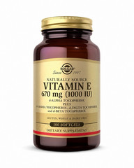 Solgar Vitamin E 670mg (1000 IU) d-Alpha Tocopherol 100 Softgels GF