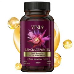VINIA Resveratrol Piceid Supplement Flow 60ct Increases Non-GMO, Blood