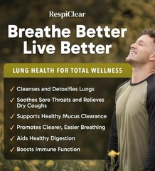 All-Natural RESPICLEAR Mullein Drops with Ginger & Lemon for Lung Cleanse and..