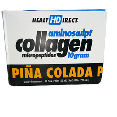 Health Direct AminoSculpt Piña Colada 12 Pack 2oz Sugar‑Free Collagen Shots