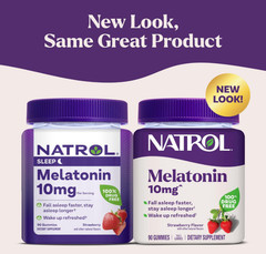 Natrol Melatonin Gummies, 10mg 90 Strawberry Fast Sleep Support Gummy Supplement