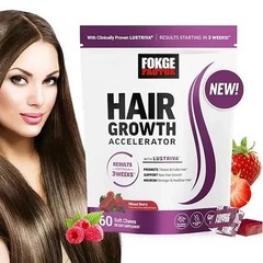 Hair Growth Soft Chews Thicker Stronger Hair 60 Mixed Berry Reduce Wrinkles++++