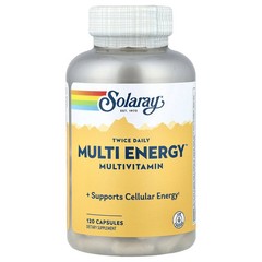 2 X Solaray, Twice Daily Multi Energy� Multivitamin, Iron Free, 120 Capsules