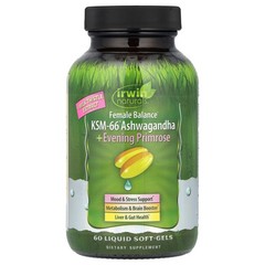 2 X Irwin Naturals, Female Balance, KSM-66� Ashwagandha + Evening Primrose, 60