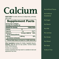 Natures Bounty Calcium 1200 mg with 1000 IU Vitamin D3 – Bone Health Softgels…