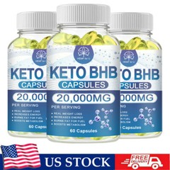3 X KETO BHB 20000mg Diet Pills Ketone FAT BURNER Weight Loss Diet Pills Ketosis