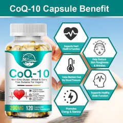 3X Coenzyme Q-10 200mg Antioxidant,Heart Health Support,Increase Energy &Stamina
