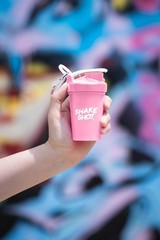 Dishwasher Safe Pink 4oz Shaker Bottle with Clip – Perfect for Fitness On-the-Go