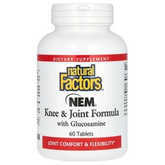 2 X Natural Factors, NEM, Knee & Joint Formula with Glucosamine, 60 Tablets