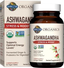 Garden of Life Organic Ashwagandha Stress & Mood – 60 Tablets *EXP 03/2026*