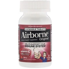 Airborne Chewable Vitamin C Immune Support Supplement Tablets, Berry, 32 ct