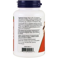 Now Foods NutraFlora FOS Pure Powder 4 oz 113 g GMP Quality Assured, Vegan,