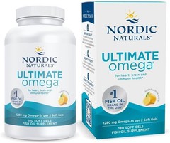 Nordic Naturals Ultimate Omega Fish Oil Lemon Flavor 180 Soft Gels