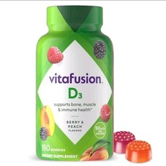Vitafusion Vitamin D3 Gummies 150 Ct Peach Blackberry Strawberry |EXP 02/27|