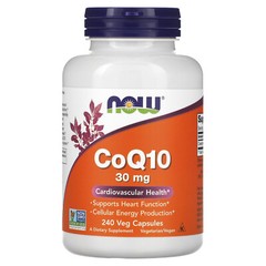 Now Foods CoQ10 30 mg 240 Veg Capsules GMP Quality Assured, Vegan, Vegetarian